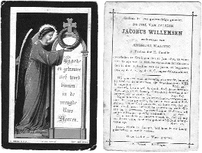 Bidprentje van Jacobus Willemsen Bidprentje van Jacobus Willemsen